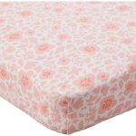 Organic Cotton Fitted Crib Sheet Peach Skin Papercut Floral / Os