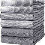 Bumble Towels Premium Kitchen,Hand Towels (20��x 28��, 6 Pack) Large Cotton, Dish, Flat & Terry Towel Highly Absorbent Tea Towels Set with Hanging Loop