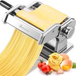 Sailnovo Pasta Maker Machine 150 Roller Pasta Maker 7 Adjustable Thickness Settings 2-in-1 Noodles Maker with Rollers and Cutter Perfect for Spaghetti