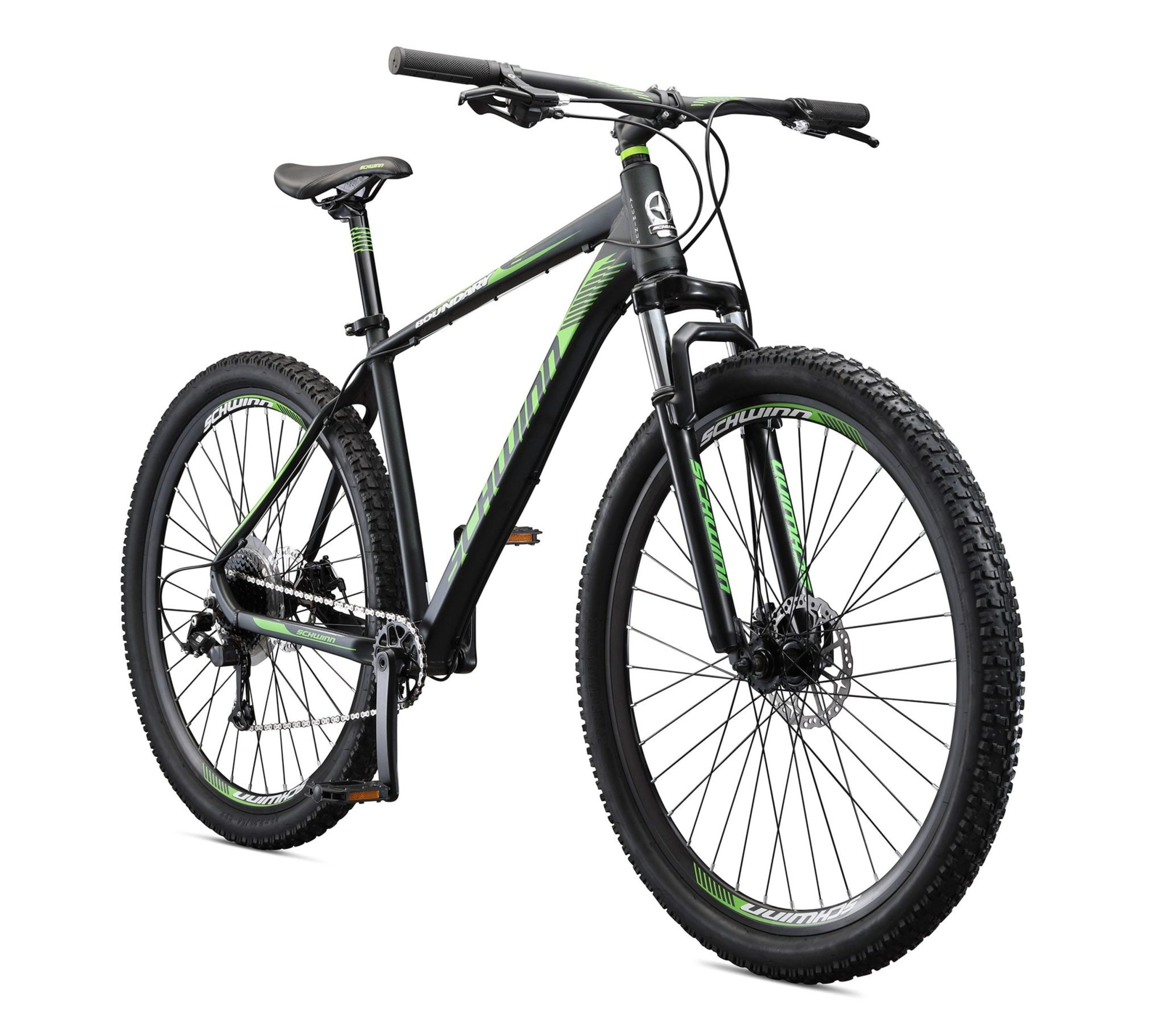 89cea41e8ebfb9a1a3334ee53dc49d0aa6e4656093ad51c23377c038abb12fd8.jpg 29-in. Boundary Mens Mountain Bike. Black and Green - Image 1