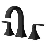 Pfister Bruxie 8 in. Adjustable Widespread Double Handle Bathroom Faucet with Drain Kit Included in Spot Defense Matte Black