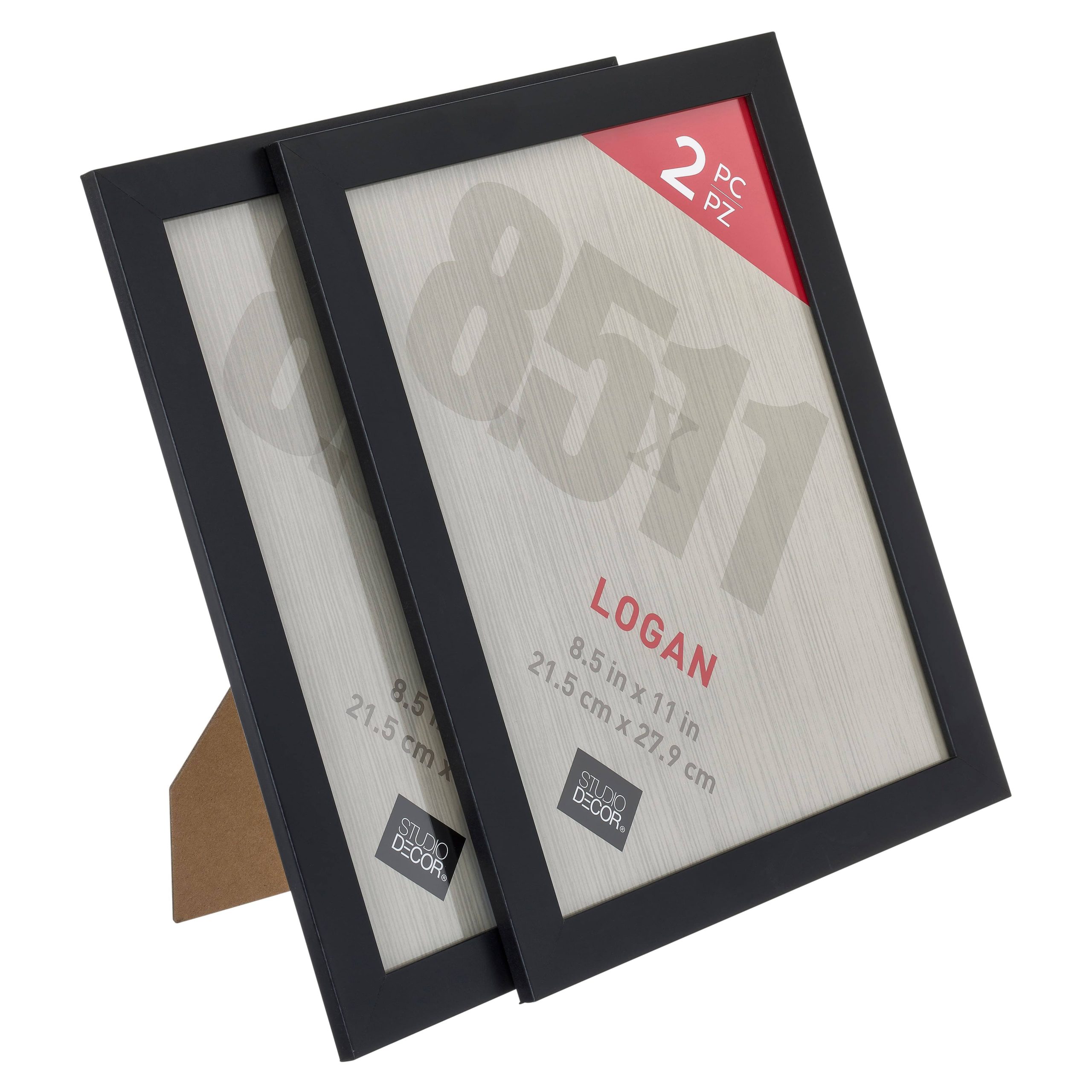 89e81c7902f58ca81a27ece4269dc1eb141b30dab1c86e803aac265b9b2b48ea.jpg 2-Pack Tabletop Frames, Logan by Studio D��cor 8.5" x 11" in Black - Image 1