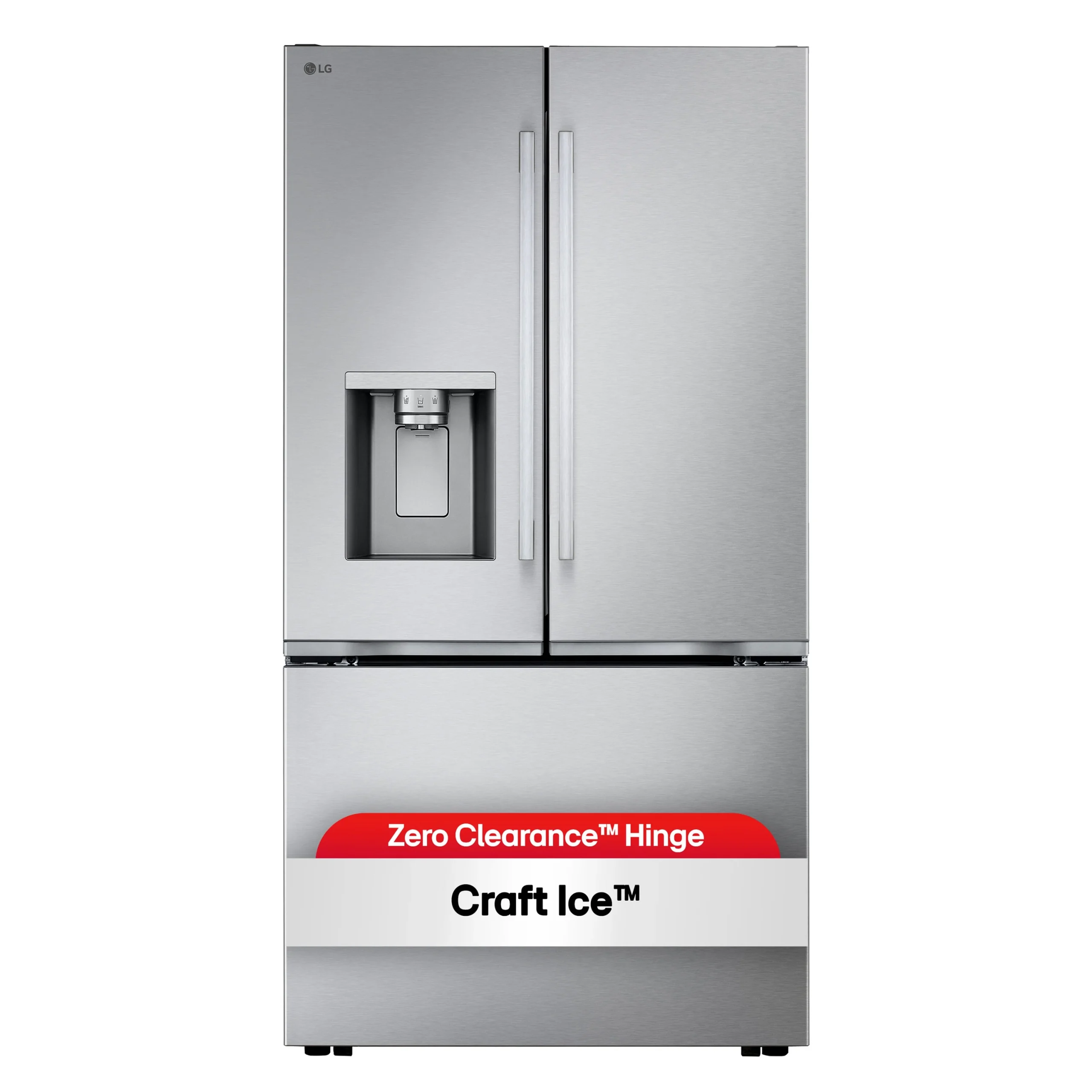 8a077ae40cfe2f17bdc78b8821e3351cd87ff9bdb417c6714c87d25cf47017cd.webp Counter-Depth Zero Clearance 23.7-cu ft 3 -Door 36-in Wide Smart Compatible French Door Refrigerator with Dual Ice Maker with Water and Ice Dispenser ( PrintProof Stainless Steel ) ENERGY STAR Certified - Image 1