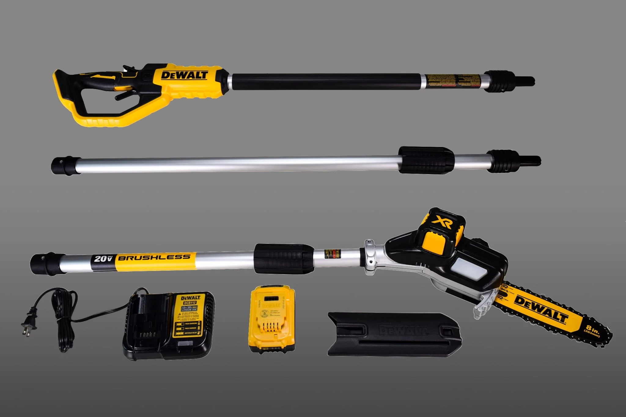 8a471fdde9e3decf83a656a7ffee7673a3866755b79a311256c76c7db60b30b2.webp Dewalt DCPS620M1 20V MAX XR Pole Saw, 15 - Foot Reach - Image 1