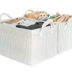 StorageWorks Storage Bins for Shelves with Metal Frame, Fabric Storage Bins, Large, Mixing of Nature & Gray, 2-Pack