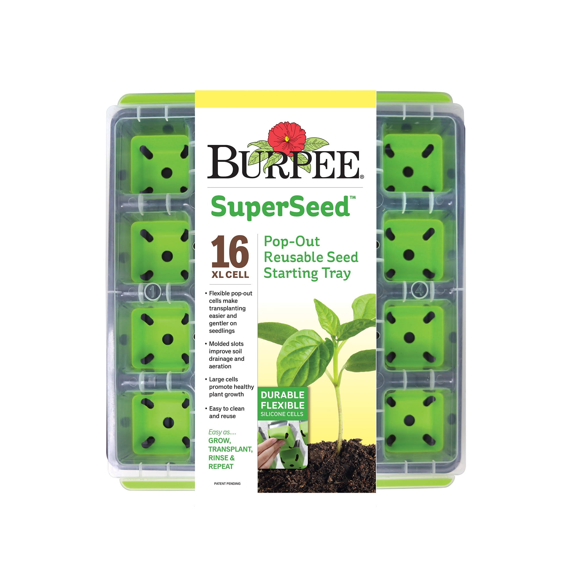8a4f4ad3274dcee5659868e64184001638462da41a5988e51fcc7e0ff2368b9a.jpg Burpee Superseed Seed Starting Tray | 16 XL Cell | Reusable & Dishwasher Safe | - Image 1