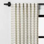 Blanket Stitch Curtain Panel Railroad Gray/Sour Cream 84- Hearth