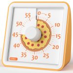 LIORQUE 60 Minute Visual Timer for Kids, Visual Countdown Timer for Classroom Office Kitchen with 'Pizza' Pattern Design, Pomodoro Timer with Silent