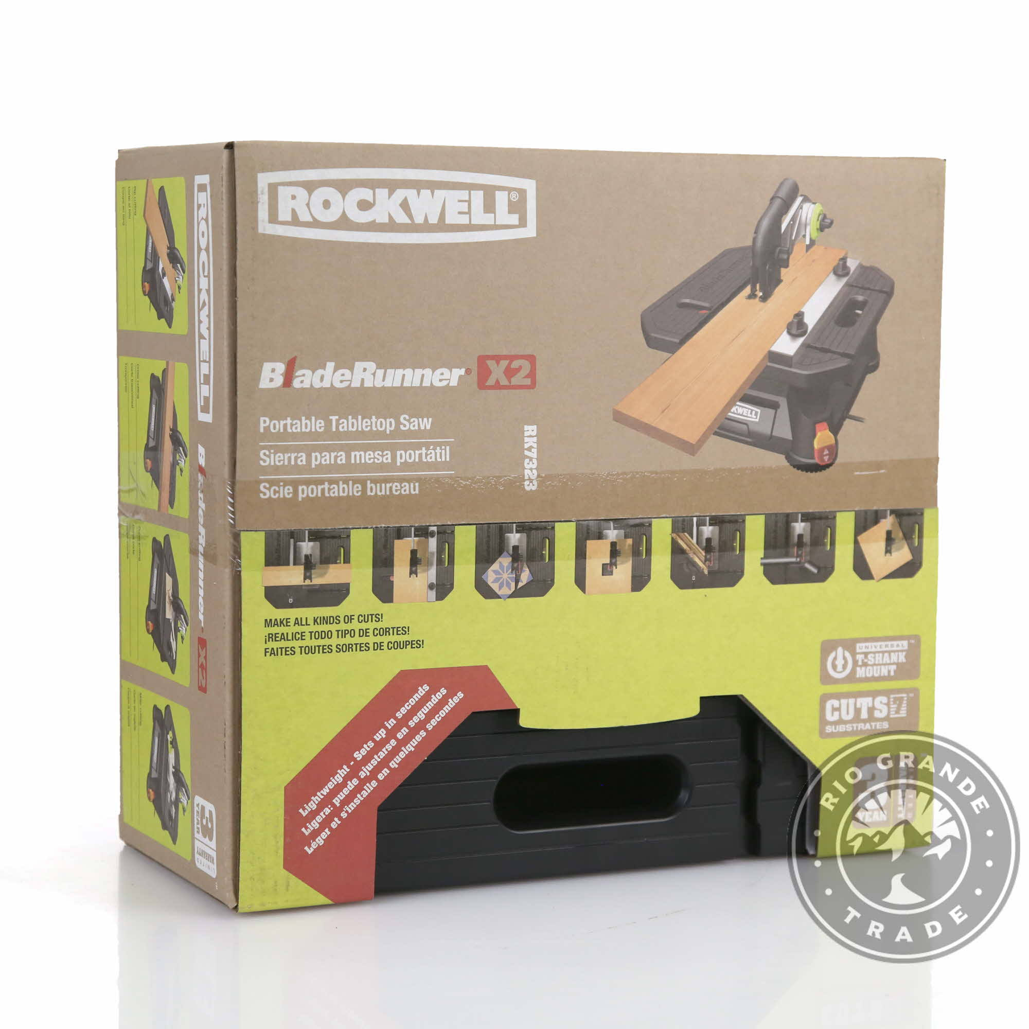 8a9b0e2c00c26f0faf28caad748cd05cf866815b02ae939ab3e3ef7742ae8c3c.jpg Rockwell RK7323 BladeRunner X2 Portable Tabletop Saw with Steel Rip Fence, Miter Gauge & 7 Accessories - Image 1