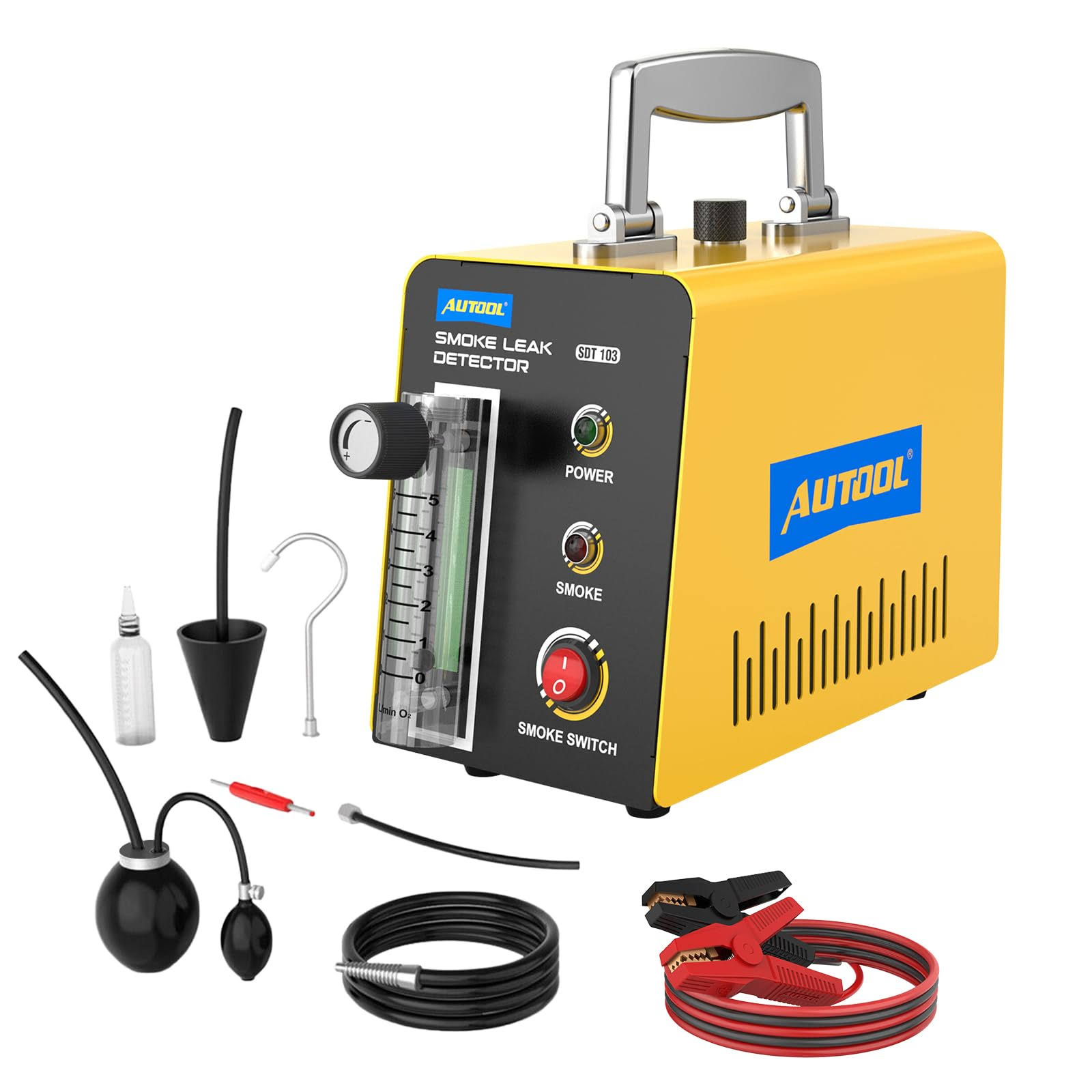 8aa237de0442e7a154a74008120ace6130a5a4c595f4a4883fc8bf302cd40204.jpg AUTOOL Smoke Machine Automotive Leak Detector,Evap Vacuum Smoke Diagnostic Tester,Pipeline Fuel Leakage Detector Compatible with 12V Vehicles - Image 1