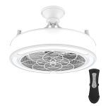 Home Decorators Collection SFL-550L4 Windara 22 in. LED Indoor/Covered Outdoor White Ceiling Fan with Light Kit and Remote Control