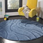 Stacie Abstract Blue Area Rug Ebern Designs Rug Size: Round 4'