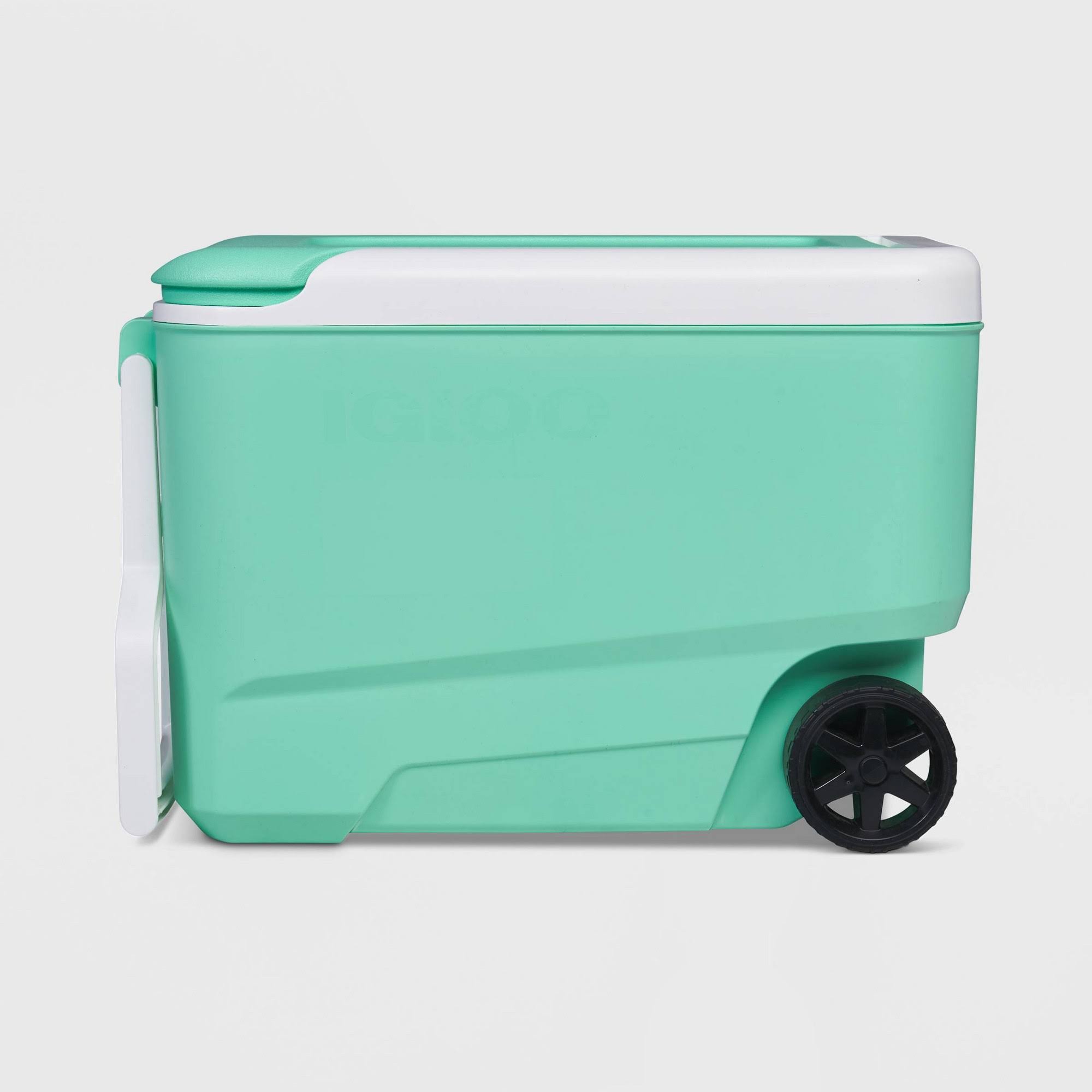 8acac27809404dc67e95ef20fa1c444329043944e19c1227868621fa44959720.jpg Igloo Wheelie Cool 38QT Cooler - Mint - Image 1