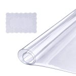VEVOR 24x 48 in. Clear Table Cover Protector 1.5 mm Thick PVC Plastic Tablecloth