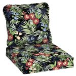 Hampton Bay 24 in. x 22 in. Black Tropical Deep Seating Outdoor Lounge Chair Cushion
