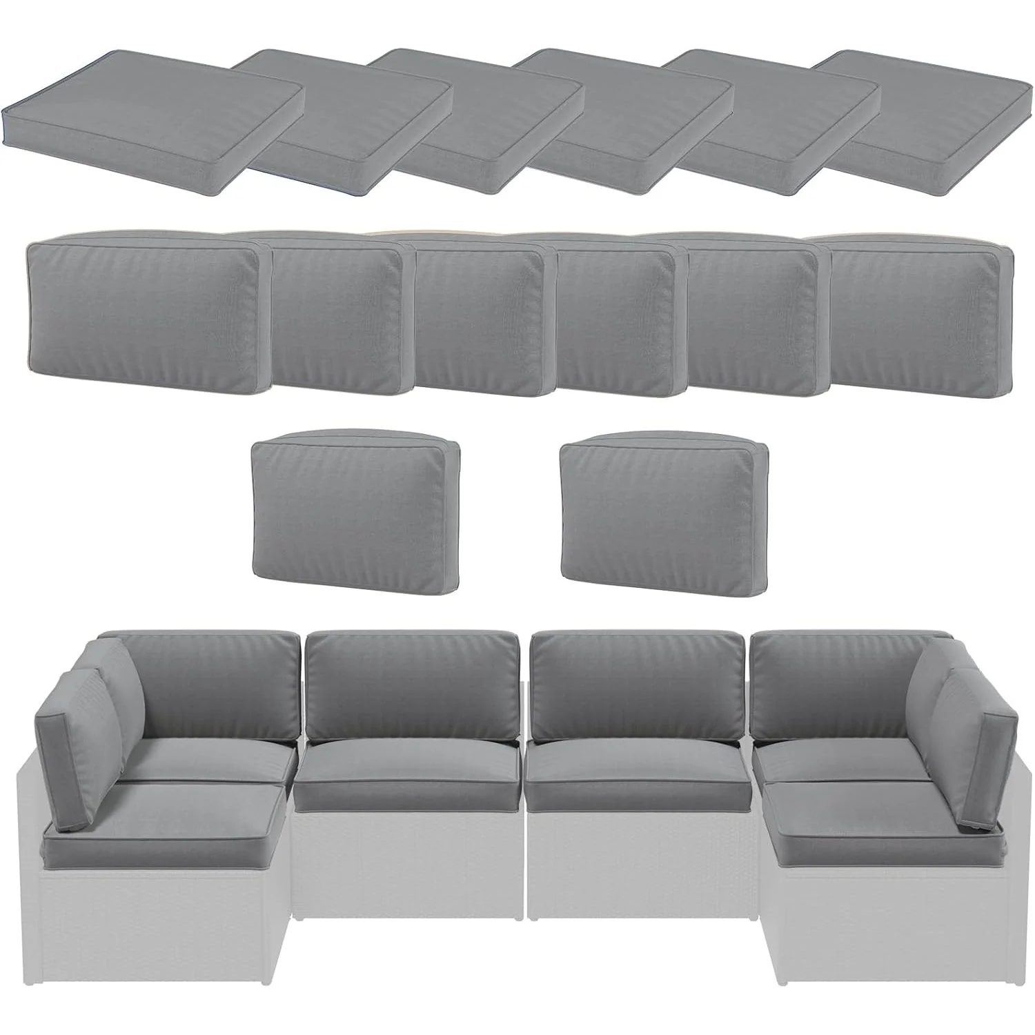 8b040267e16a2c3a4a0e0c05c3dec4db4e6b0762294c343473c02a68455cee42.webp AECOJOY Outdoor Cushions for Patio Furniture 14PCS Outdoor Cushion Covers Replacement Washable with Zipper - Image 1