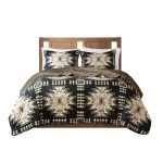 Sierra Oversized Print Plush Coverlet Set - Tan/Black - Woolrich