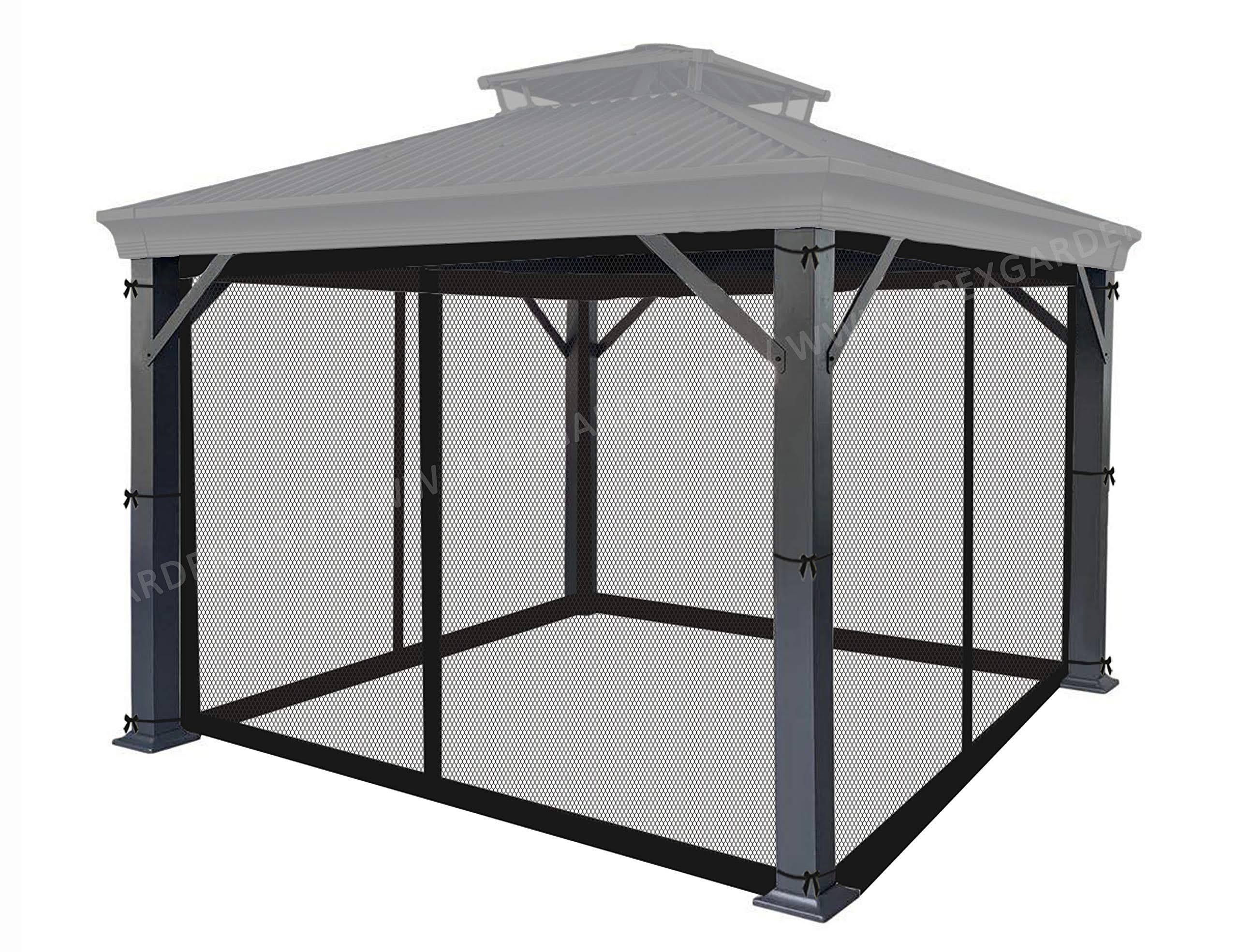 Apex Garden 10-ft x 12-ft Gazebo Replacement Mosquito Screen Netting (Screen Net Only) (Black)
