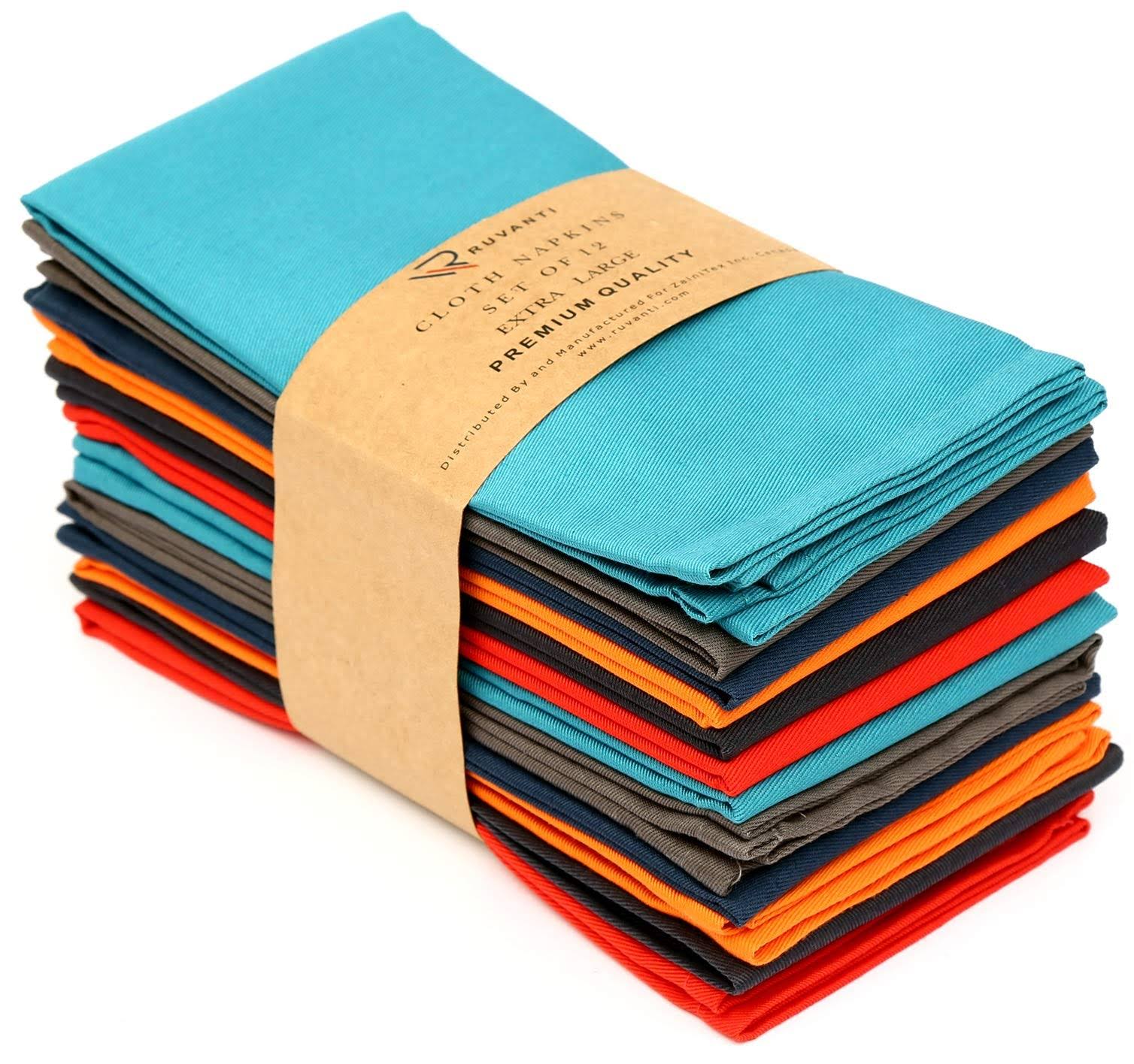 8b5c7a5907f66e38b67f917ae05e65c2083a413d2a17d76ed84ee96029084983.jpg Ruvanti Multi Color Cloth Napkins 12 Pack 18x18 inch Durable Linen Napkins - Soft and Comfortable Reusable Fabric Napkins -Perfect Table NapkinsCotton - Image 1