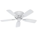 Hunter Low Profile IV 42" Ceiling Fan - White - White Blades