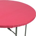 Creative Converting Round Stay Put Plastic Table Cover, 60-Inch, Regal Red