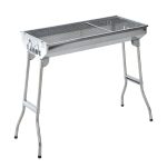 28 Stainless Steel Small Portable Folding Charcoal BBQ Grill Set