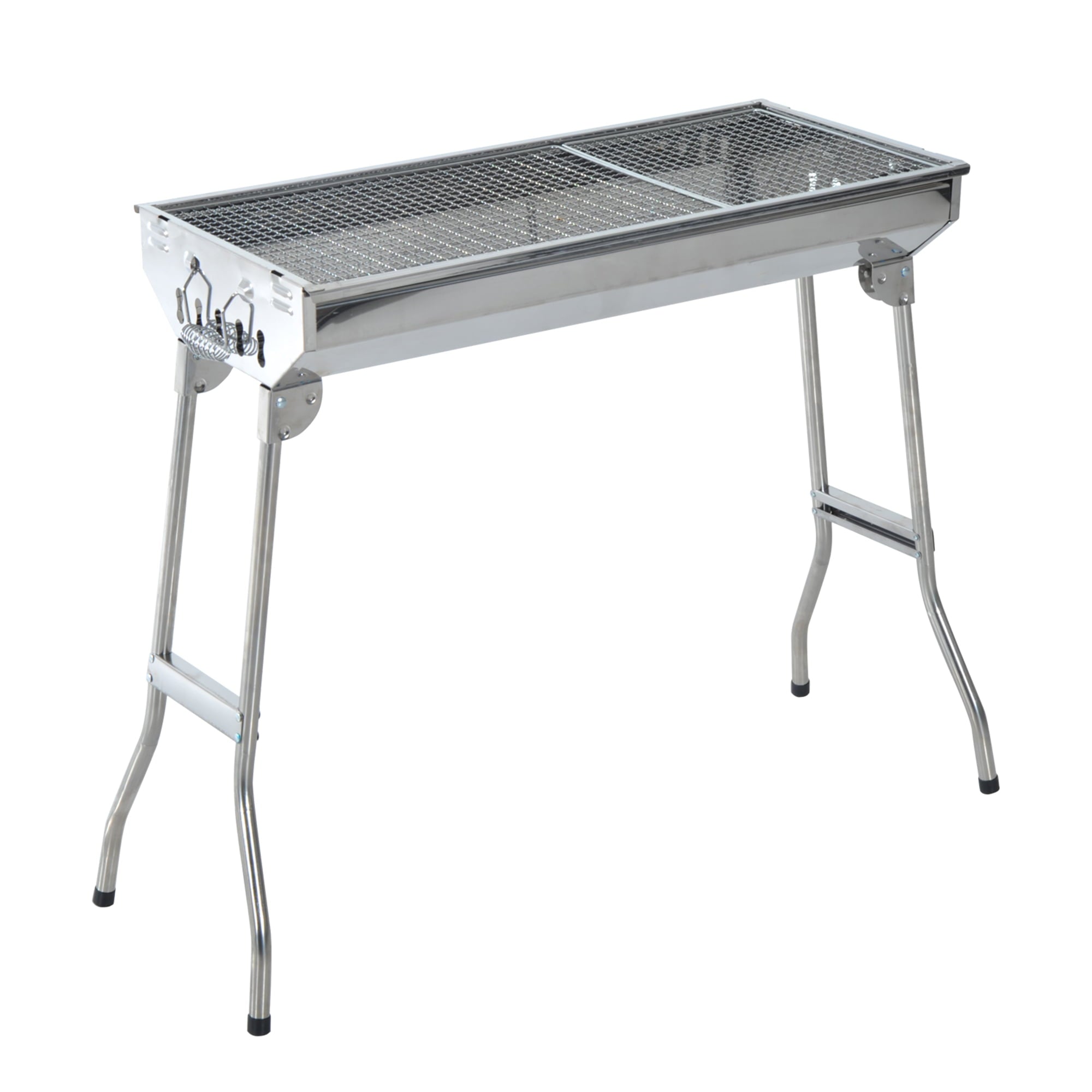 8b8d27d2d0b7f002da6eafa31c223f30101bd1110c12a9b728dbcd1c2d351e9d.jpg 28 Stainless Steel Small Portable Folding Charcoal BBQ Grill Set - Image 1