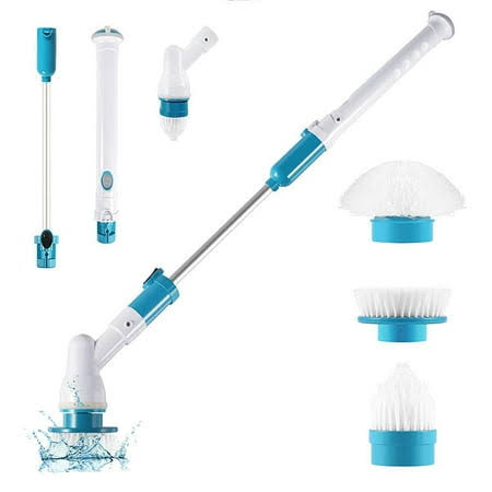 8bb05f3df59d0357e4b9a64eafa9328c1cb05625509d52841e30b35e8437389f.jpg Happylost Electric Spin Scrubber 360 Cordless Bathroom Cleaning Brush with 3 Replaceable Scrubber Brush Heads Extension Handle for Tub, Tile, Wall, - Image 1