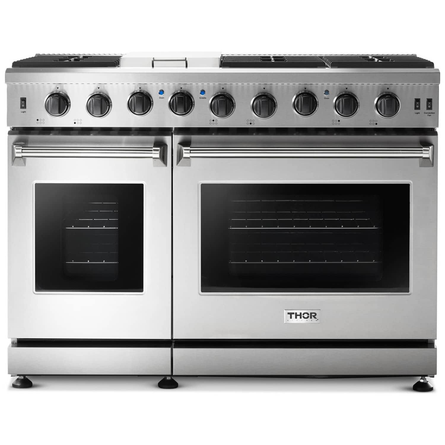 8bdebf5d46adaa75cf81f1819f5583da6f76ce51e56f1d5a5295685ad44e7bd8.jpg Thor Kitchen 48 inch Gas Range in Stainless Steel LRG4807U - Image 1