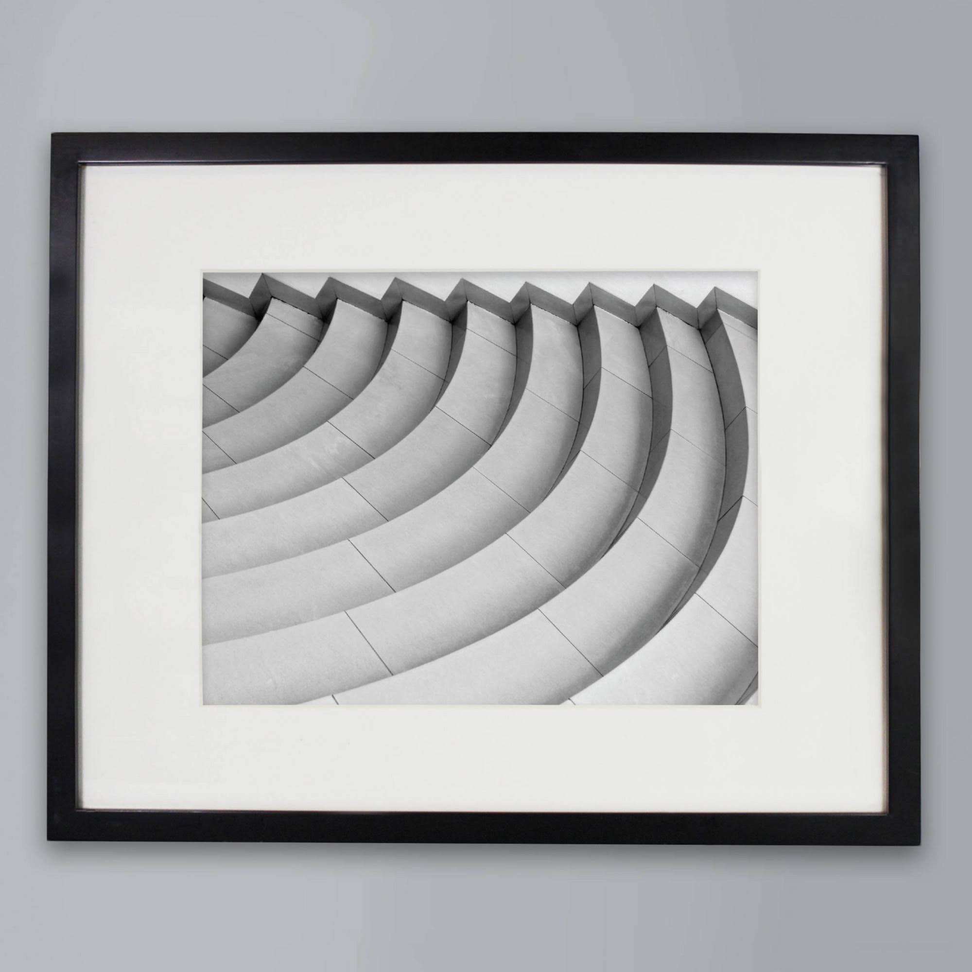 8c0ce1d6577bdbaca179ac062bb3a076ed4d304685ebf9cbe475020b478da513.jpg Made by Design- 16" x 20" Wood Picture Frame Black Matted to 11" x 14" - Image 1