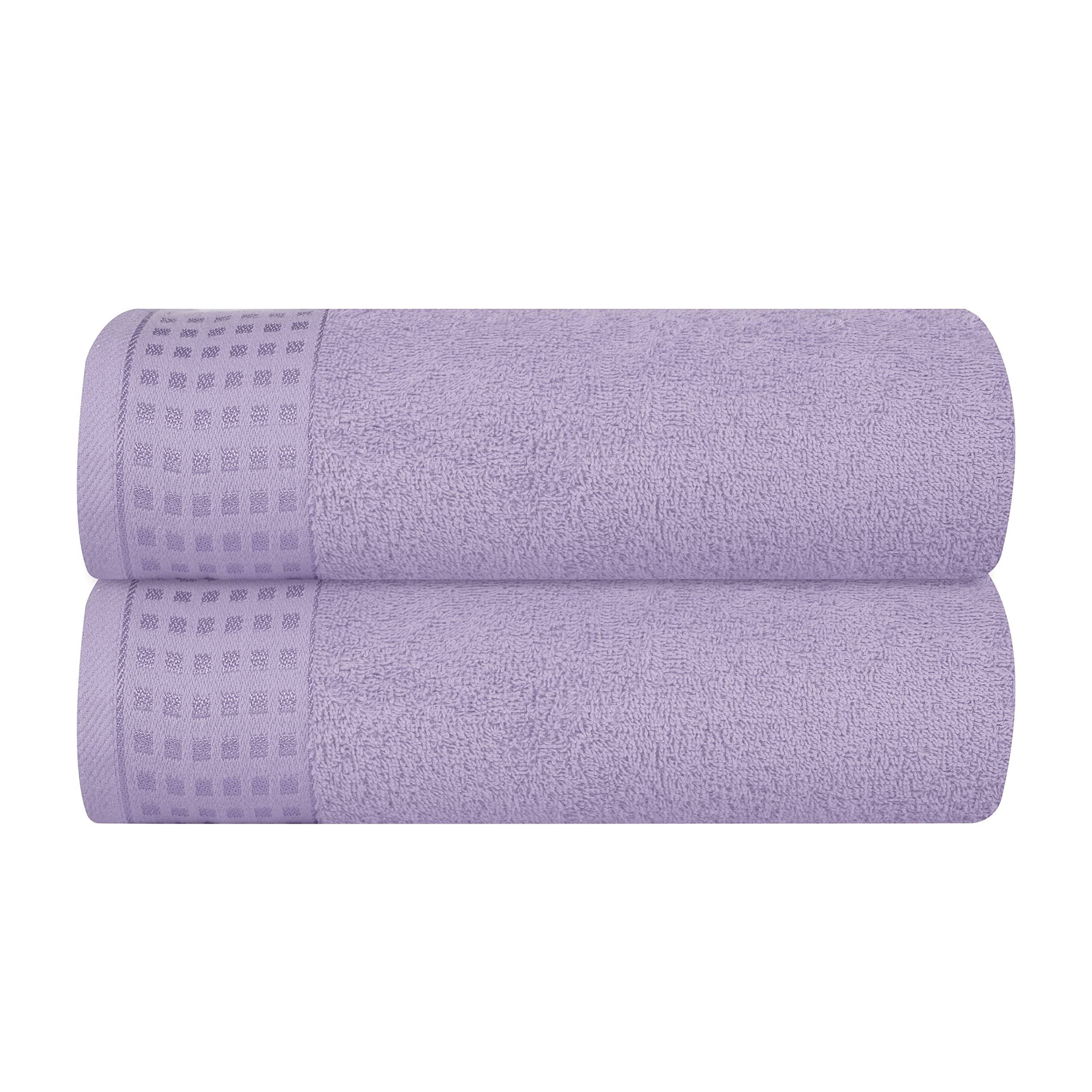 8c29d9299d432a4e86b56ee3699a1eedd4cd1d0ae63bd321710199db1b23d777.jpg GLAMBURG 100% Cotton 2 Pack Oversized Bath Towel Set 28x55 Inches, Ultra Soft Highly Absorbant Compact Quickdry & Lightweight Large Bath Towels, Ideal - Image 1