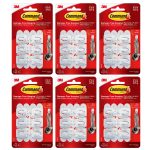 Command Mini Hooks, White, 6 per Pack, 6 Packs
