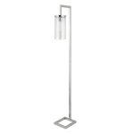 Sassan 68" Task/Reading Floor Lamp Ebern Designs Base Finish: Polished Nickel, Shade Color: Seeded Glass