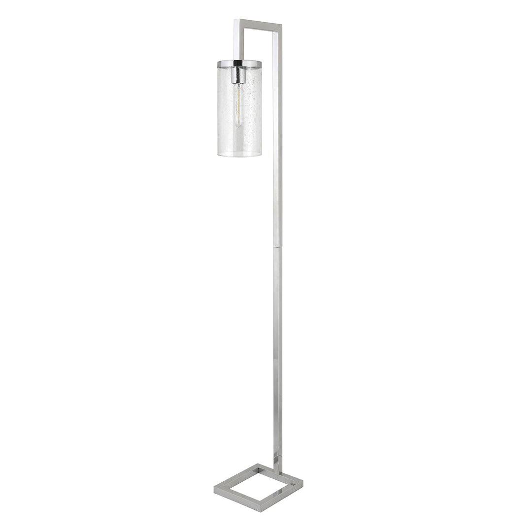 8c375af4384731afd3c20b6816d1b564103fa6d2651e8f7fa96a31285aa86eb3.jpg Sassan 68" Task/Reading Floor Lamp Ebern Designs Base Finish: Polished Nickel, Shade Color: Seeded Glass - Image 1