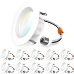 Sunco Lighting 10 Pack 4 inch LED Can Lights Retrofit Recessed Lighting, Selectable 2700K/3000K/3500K/4000K/5000K Dimmable, Baffle Trim, 11W=40W