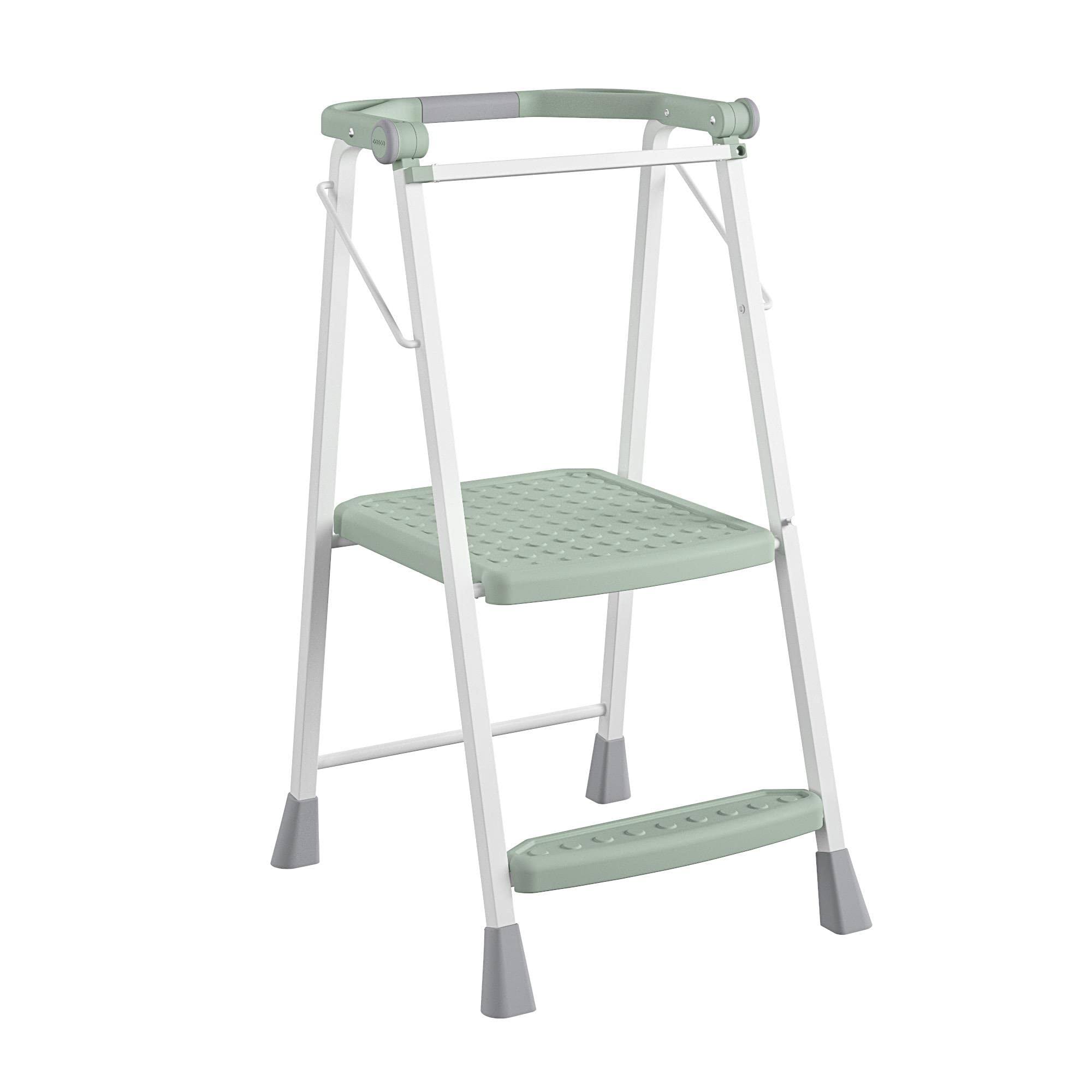 8c815cbcb050b32756b8bf2c08a72ccac7367cb7fb8c0a50a0fc4678ad5e17d4.jpg Cosco 2-Step Kitchen Stepper Adult Folding Step Stool, Kids Folding Kitchen Helper, Green - Image 1