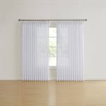 Belle Maison /Window Colyton Semi Sheer Pinch Pleat Curtain Pair, 96 x 84, White