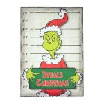 The Grinch Who Stole Christmas, The Grinch Steals Christmas Canvas Wall Sign, 11.8 inch Tall, Green, Multicolor