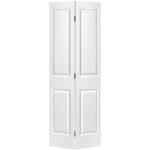 Masonite 24 in. x 80 in. 2 Panel Square Top Primed White Hollow-Core Composite Bi-Fold Interior Door