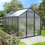 Veikous 6' x 8' Aluminum Greenhouse Kit for Outdoor, Walk-In Polycarbonate Garden Greenhouse for Plants in Winter with Heavy Duty Metal Frame