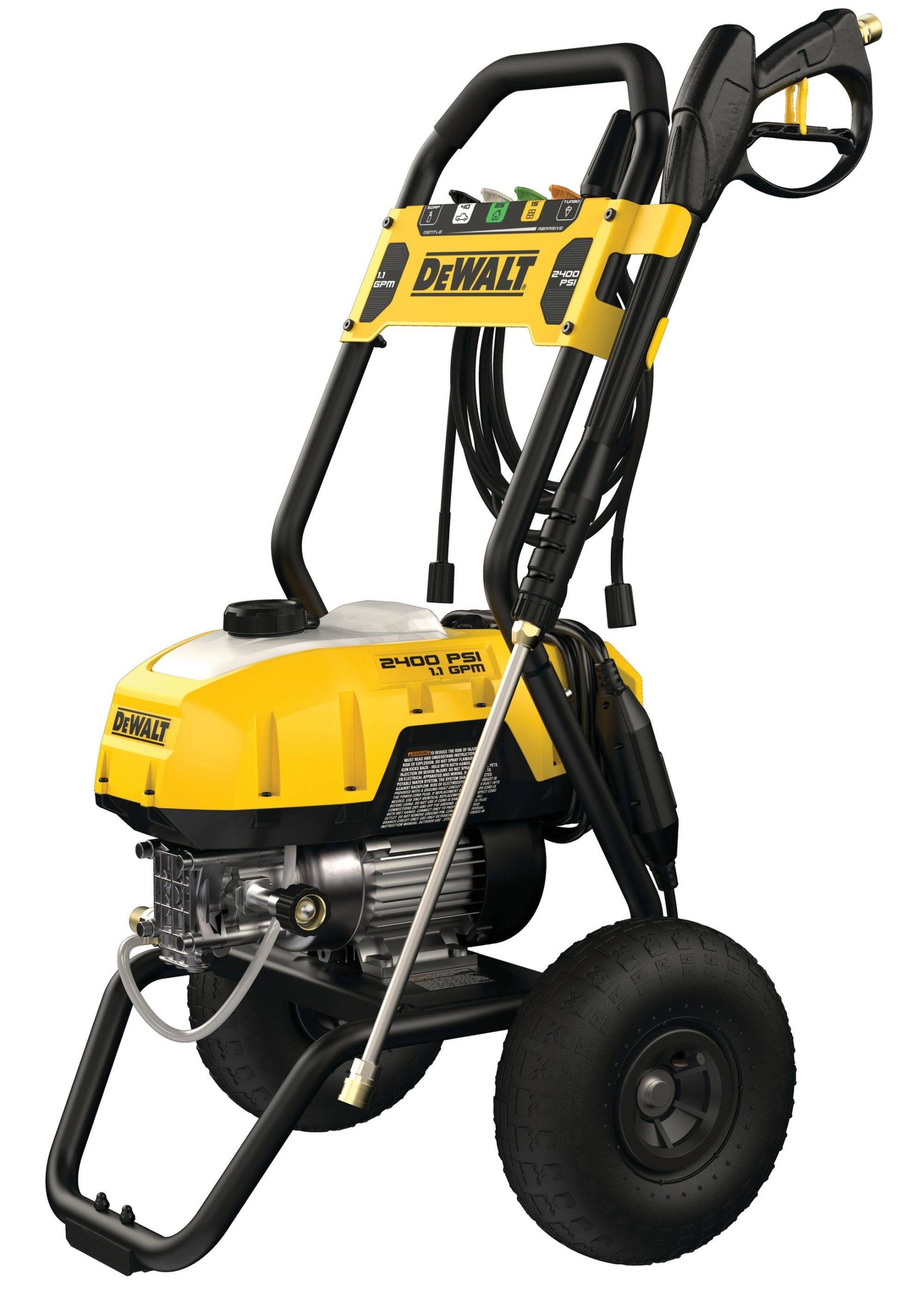 8d1d97a5c1e0b794630398a4f645b332dee1dcae8fb19fd4a81c91b44e7c97f1.jpg DeWalt DWPW2400 2400 PSI 1.1 GPM Cold Water Electric Pressure Washer - Image 1