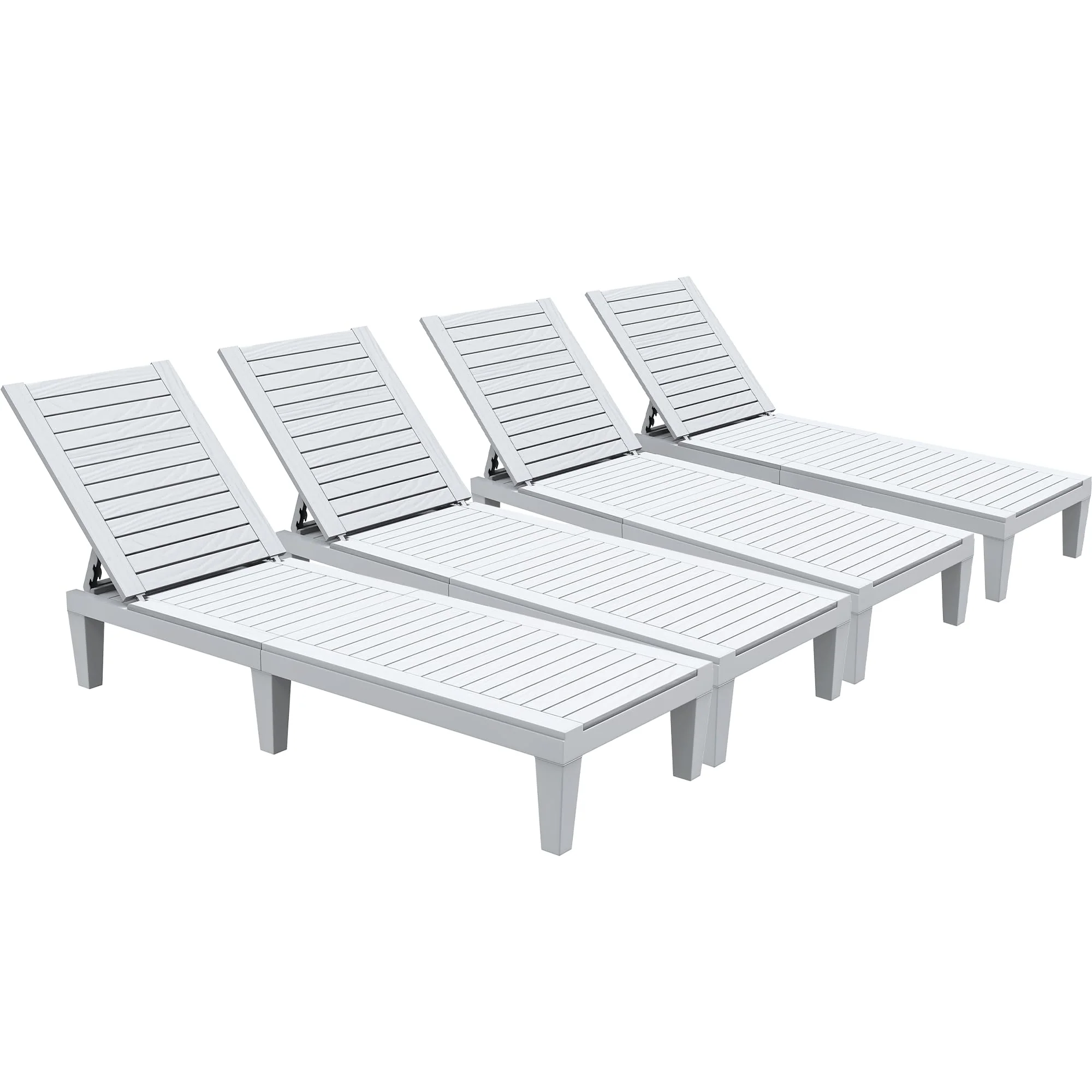 8d2a1a8784c052dea665404507a5b56bb1744bc3da79ca0fd5c0bbbc21381734.webp Outdoor Chaise Lounge Chairs Set of 4 with Adjustable Backrest. Sturdy Loungers - Image 1