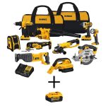 20V MAX Cordless 10 Tool Combo Kit. (2) 20V 2.0Ah and (1) 20V 5.0Ah Batteries. and Charger-Instock