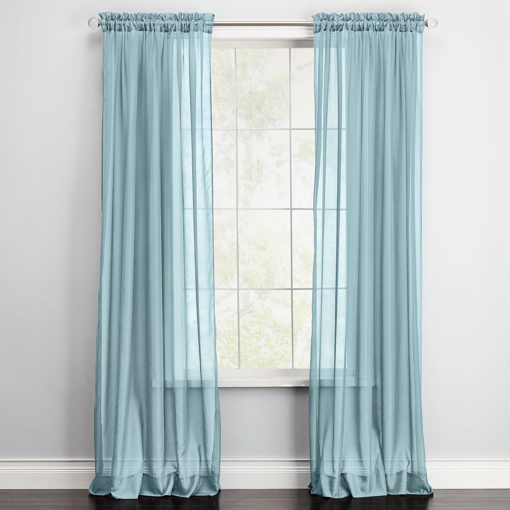 8d4043721175fc0fa1b480d462a61b1959cdfead3ea7fa8cfbe69af391fb187f.jpg BH Studio Sheer Voile Rod-Pocket Panel Pair by BH Studio in Seaglass (Size 120"W 84" L) Window Curtains - Image 1