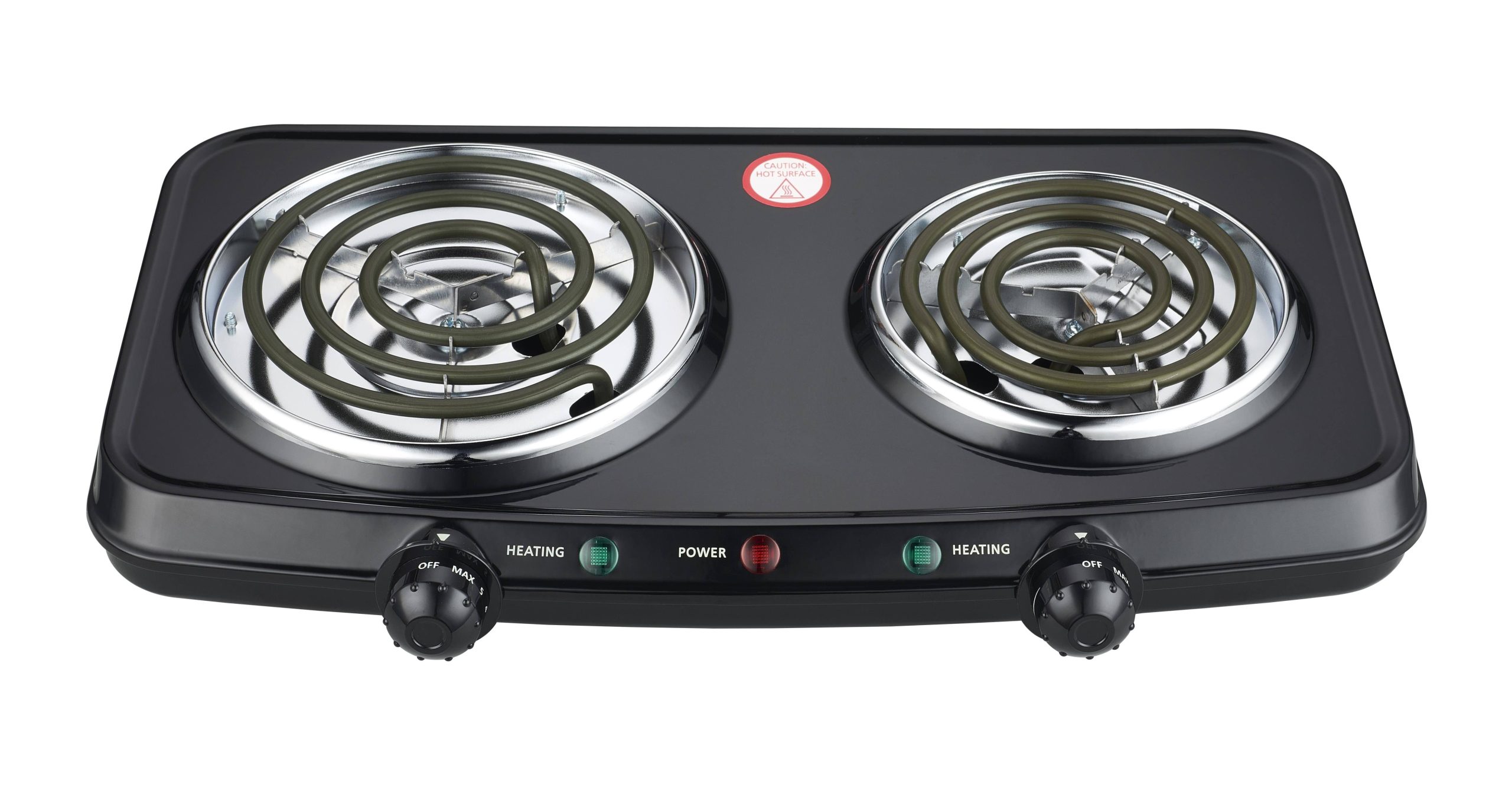 8d54032b76bbd152d98bee8402823f8686e1f1ef02e541c2858929185f7f7bad.jpg Mainstays Double Burner,120V~ 1800W, Portable,Easy to Cook,Elegant Classicdesign - Image 1