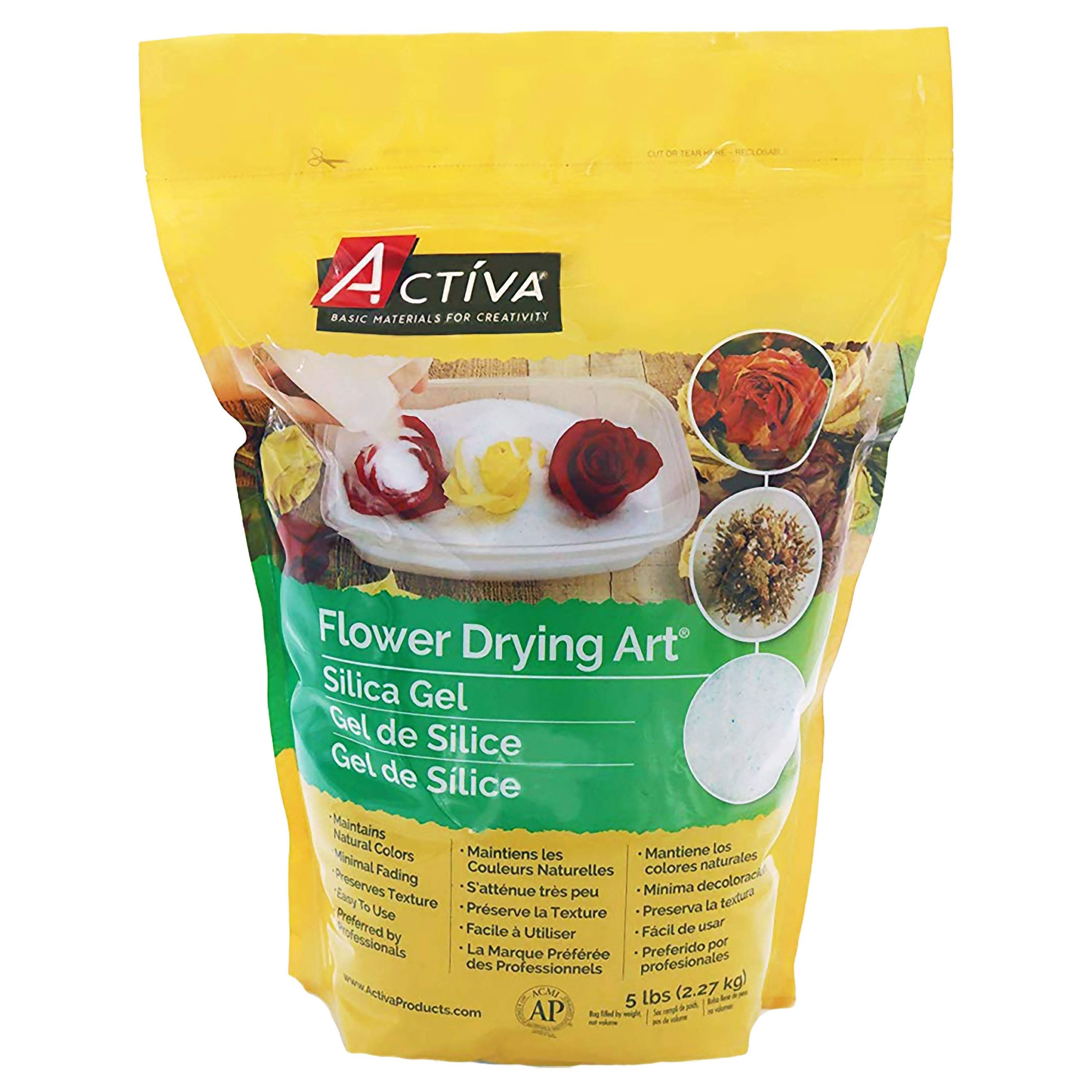 8d68243738abf36505d7590916154a9b1a902b24039ecacd5b9fdfac4c558a0b.jpg Activa Flower Drying Art Silica Gel 5lb - Image 1