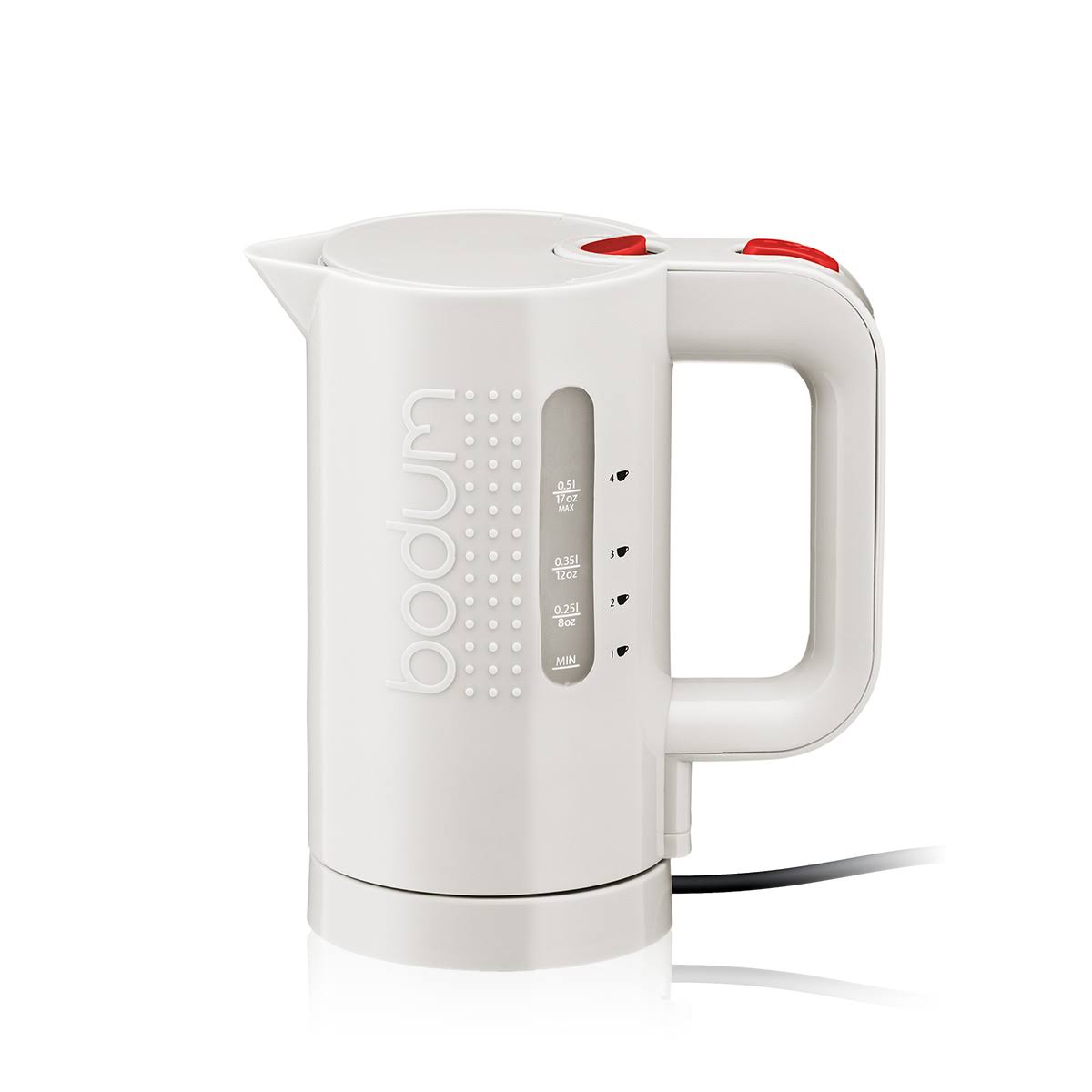 8d79b79f4cd019d4746ac097f5eb06214183230a641534366761fdb436a01ab6.jpg Bodum Bistro Electric Water Kettle, 0.5 L, 17 oz Off White - Image 1