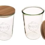 743 Weck Mold Jars Made of Transparent Glass - Eco-Friendly Canning Jar - Storage for Food, Yogurt with Air Tight Seal and Lid - 3/4 Liter Tall Jars