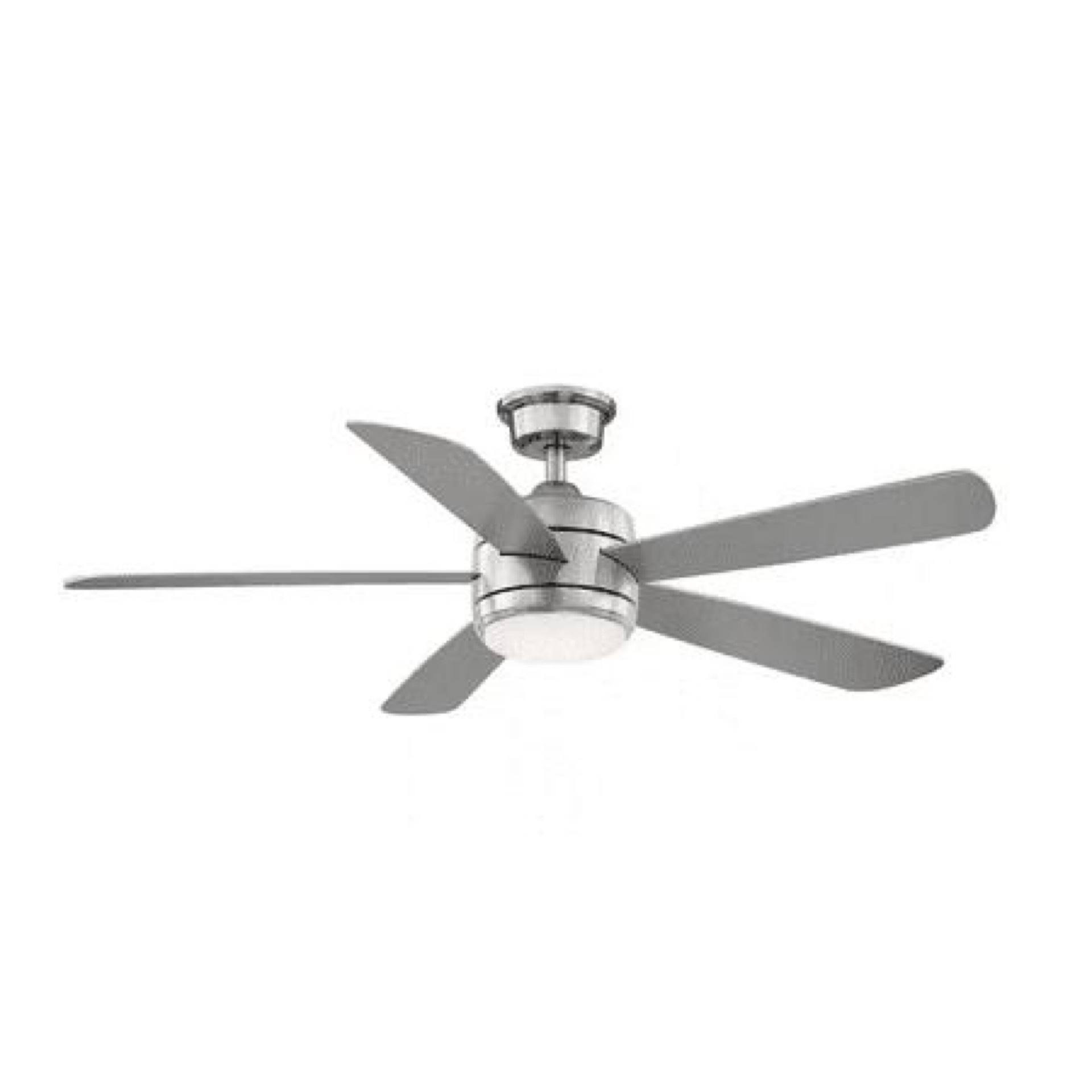 8dc303c437414b42538854f2f5ccb9b62b7a09fb724c47d2ae475a5792acd7c2.jpg Hampton Bay Averly 52" LED Brushed Nickel Ceiling Fan w/Remote , - Image 1