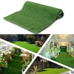 Goasis Lawn Artificial Grass Turf, 0.8 inch Pile Height Artificial Grass Rug 3'x7' for Indoor/Outdoor Garden Lawn, Size: 3' x 7', Green